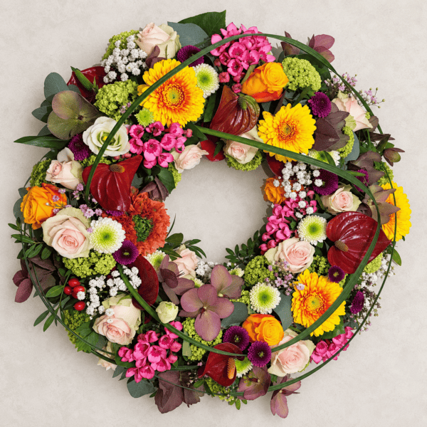 Urnenkranz 45cm durchmesser – Floria Blumen Mönchengladbach