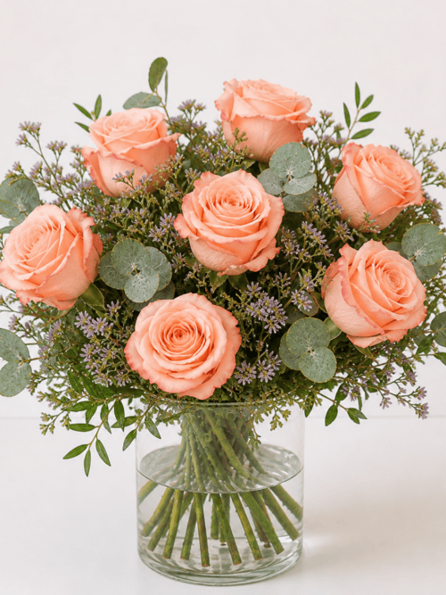 Rosenstrauß apricot-lachs kaufen Mönchengladbach | Floria Blumen – Floria Blumen Mönchengladbach