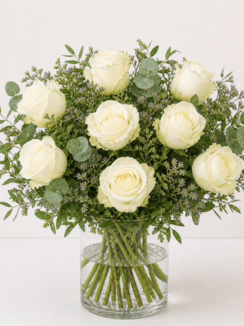 Rosenstrauß weiß kaufen Mönchengladbach | Floria Blumen – Floria Blumen Mönchengladbach