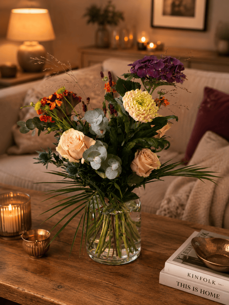 Farbenfroher Blumenstrauß im modernen Stil